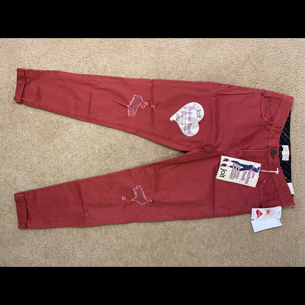 Juniors Size 7 Brick Red Skinny Jeans